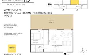 Appartement 2 Pièces 39 m² à vendre à Morlaix (29600)