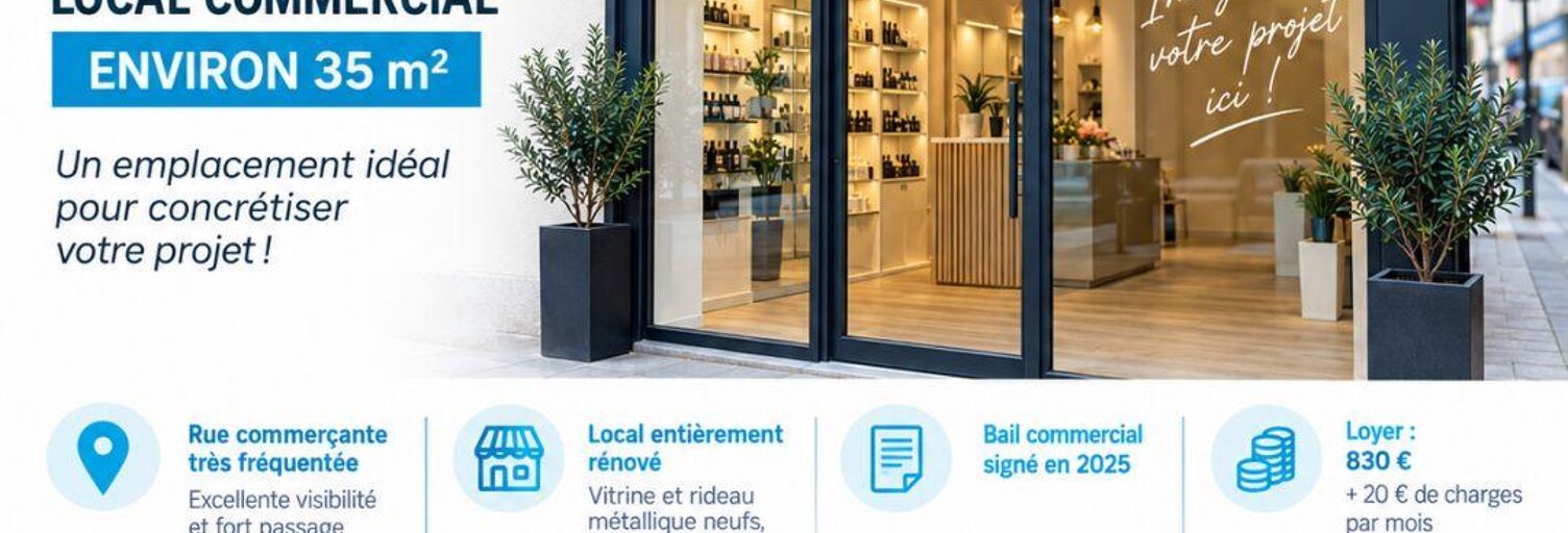 Commerce  35 m² à vendre à Vaires-sur-Marne (77360)