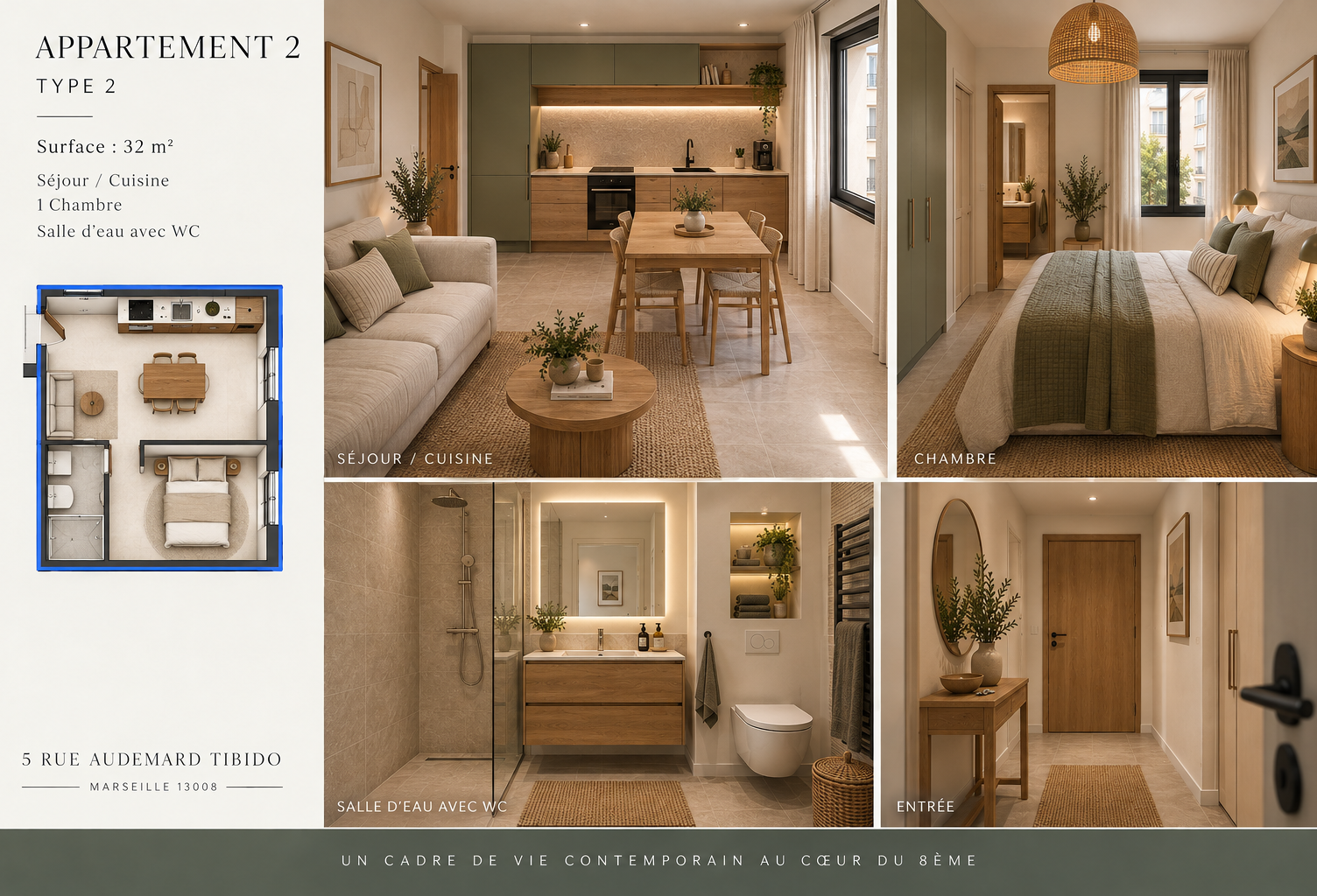À QUELQUES PAS DE LA MER   APPARTEMENT 30 M2   PORT DE LA MA — photo 1