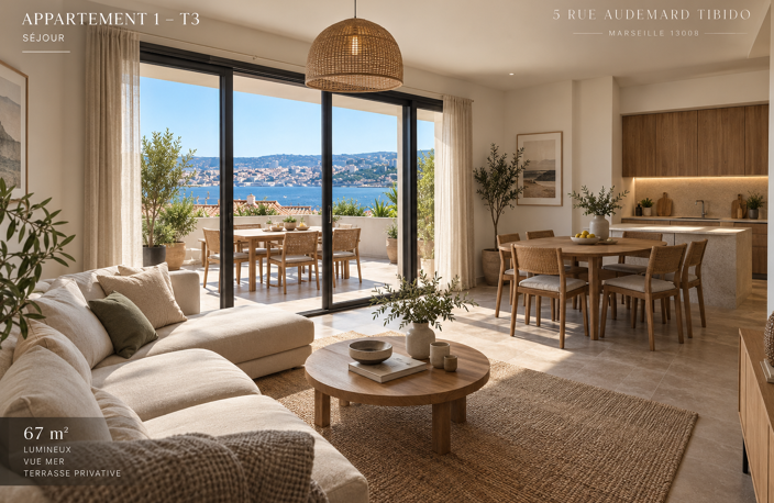 T3 AVEC TERRASSE & VUE MER   UN ART DE VIVRE À DEUX PAS DU P — photo 2