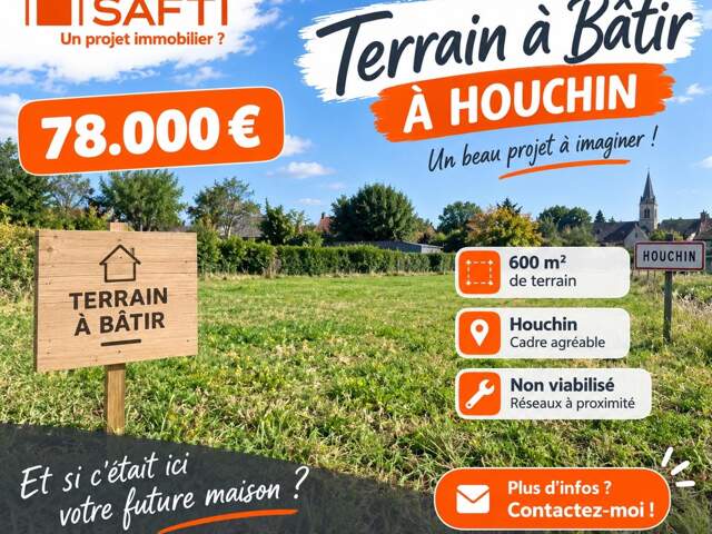 Terrain à bâtir 600 m²  Houchin  78 000 € — photo du bien