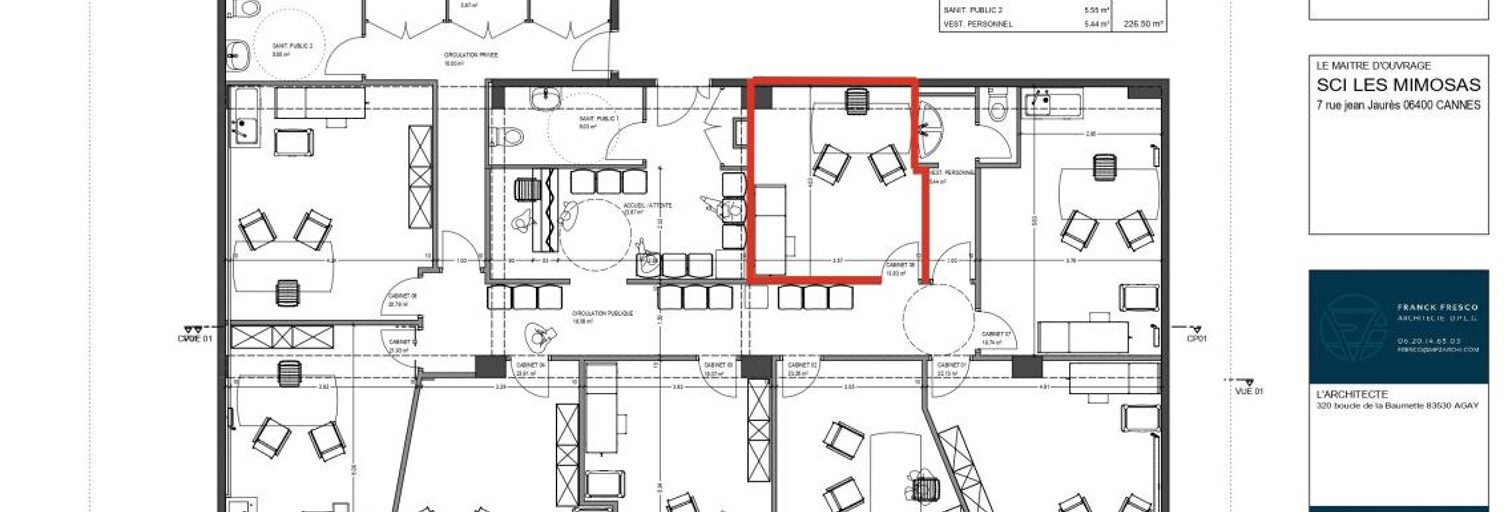 Bureau  13 m² à louer à Cannes (06400)