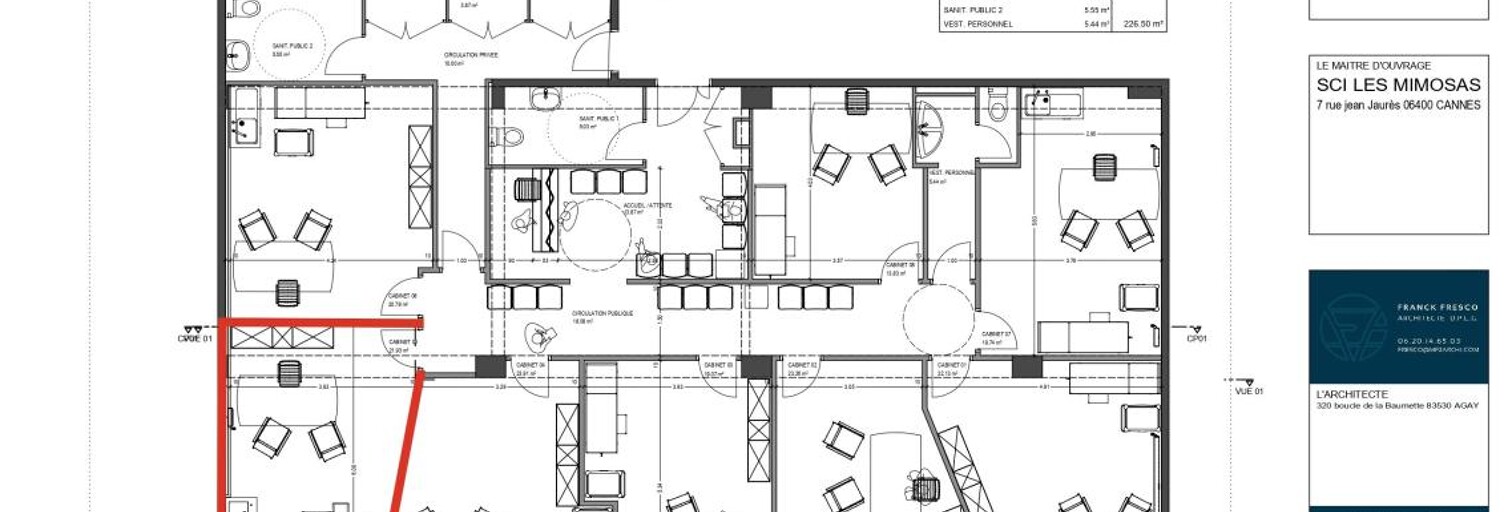 Bureau  21 m² à louer à Cannes (06400)
