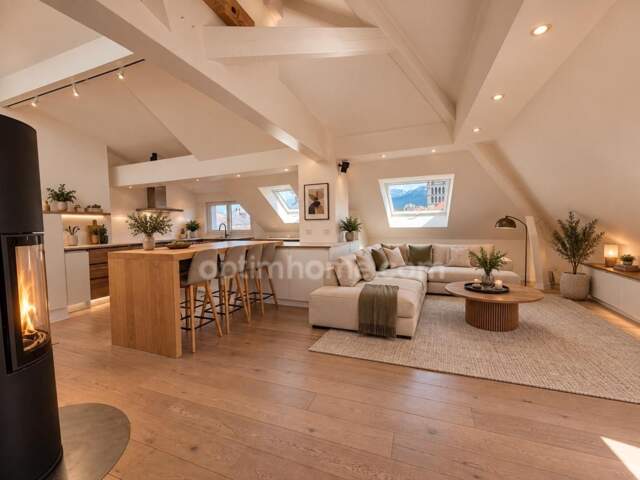 ANNECY CENTRE – APPARTEMENT D’EXCEPTION AVEC VUE SUR LES TOITS ET LES MONTAGNES — photo du bien