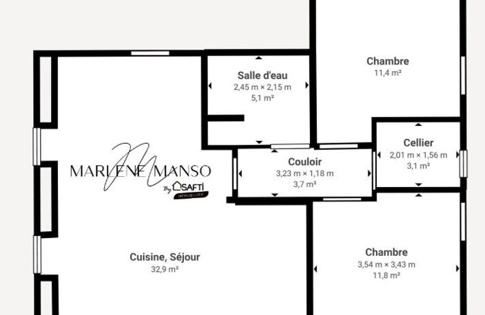 T3 lumineux de 68 m² avec jardin, terrasse et 2 places — photo 4