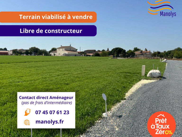 Terrain viabilisé et libre de constructeur — photo 1