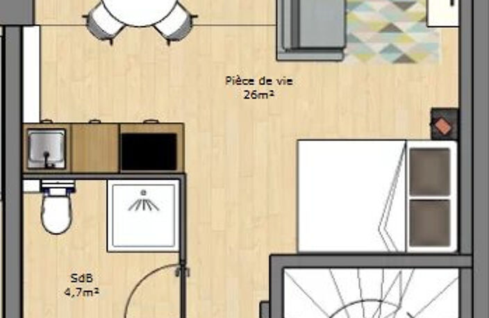 Sautron/plein coeur du bourg : T1 avec deux places de parkin — photo 4