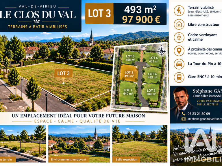 Vente Terrain à bâtir 493 m&sup2; — photo 1