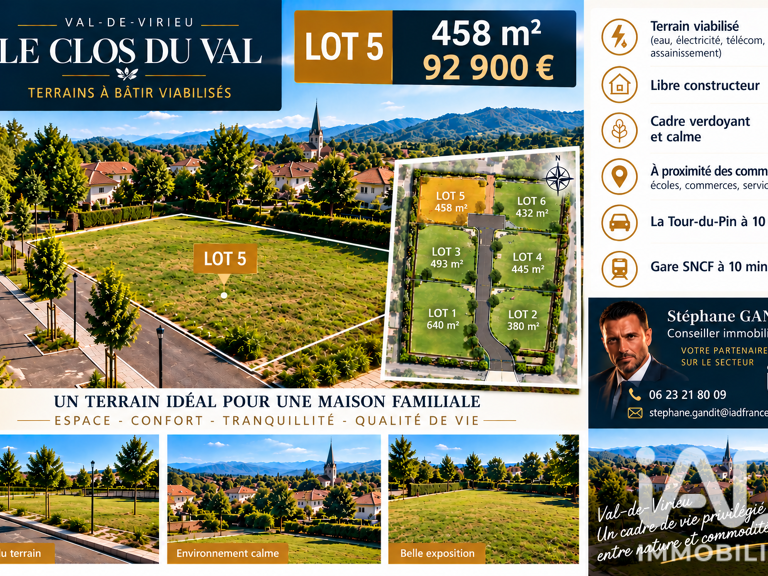 Vente Terrain à bâtir 458 m&sup2; — photo 1