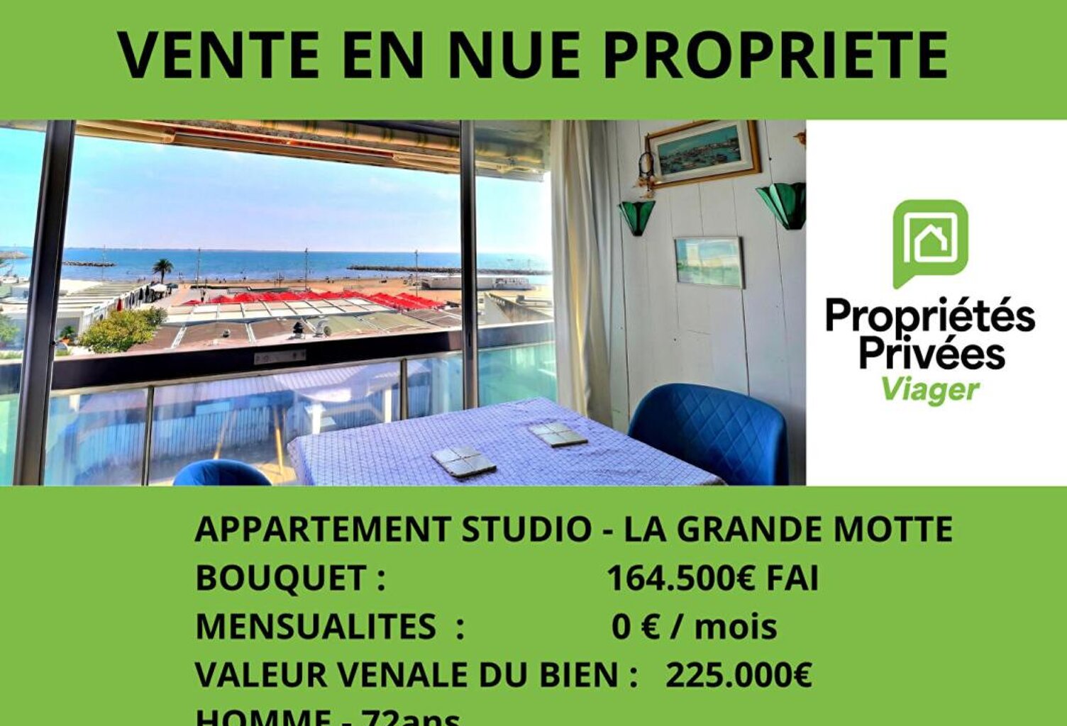 VENTE EN NUE-PROPRIETE - STUDIO LA GRANDE MOTTE - VUE MER — photo 1
