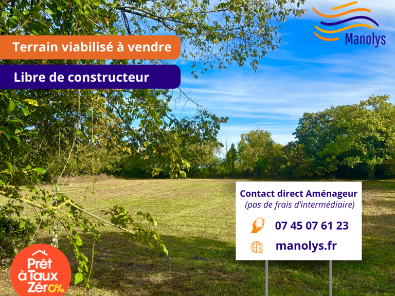 Terrain viabilisé et libre de constructeur — photo 1