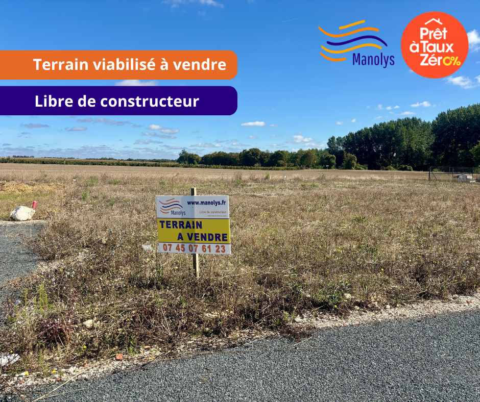 Terrain viabilisé et libre de constructeur