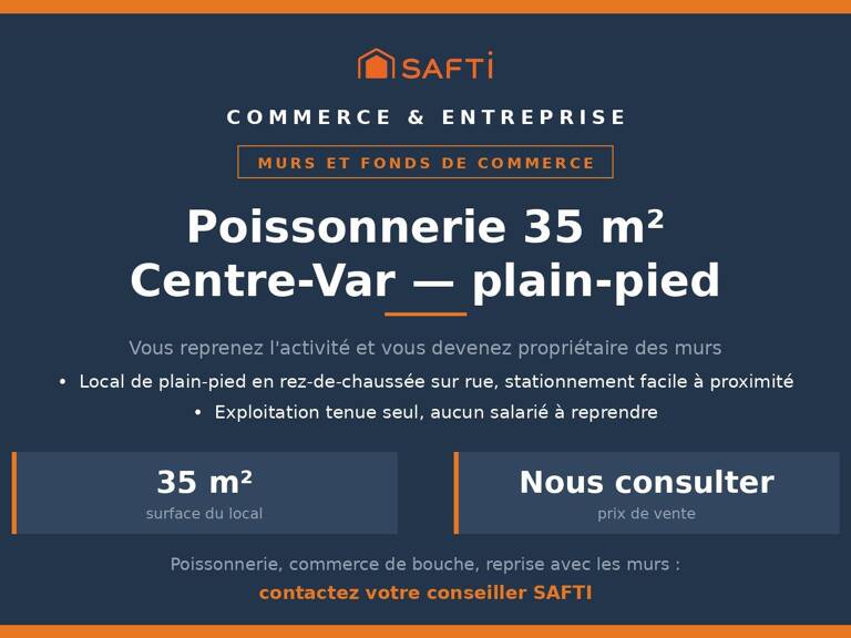 Poissonnerie centre-Var : murs et fonds vendus — photo 1