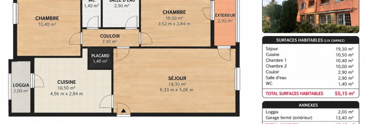 Appartement 3 Pièces 55 m² à vendre à Fréjus (83600)