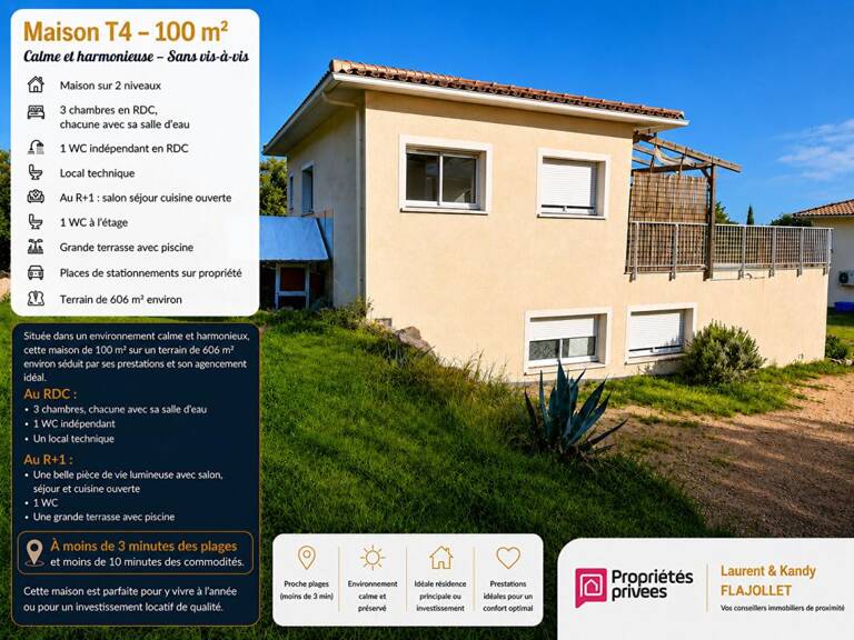 Villa de 100 m2 avec piscine  proche des plages - LECCI (20137) - CORSE DU SUD - FRANCE — photo 1