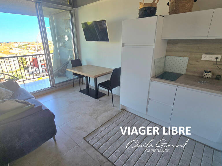 VIAGER LIBRE – CAP D’AGDE (34) CENTRE PORT– T2, BALCON AVEC VUE DÉGAGÉE JUSQU’AU PORT ET LA MER — photo 1