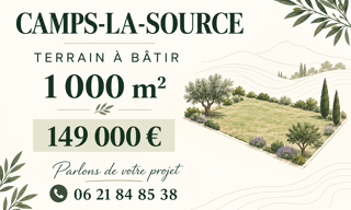 Terrain 1000 m² à construire Camps-la-Source (83170)