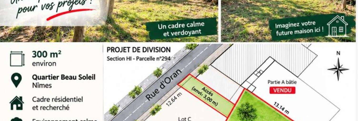 Terrain  300 m² à vendre à Nîmes (30900)