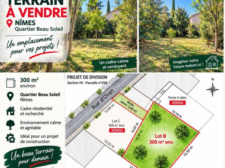 Nîmes proche de la Gare, Terrain constructible — photo 1