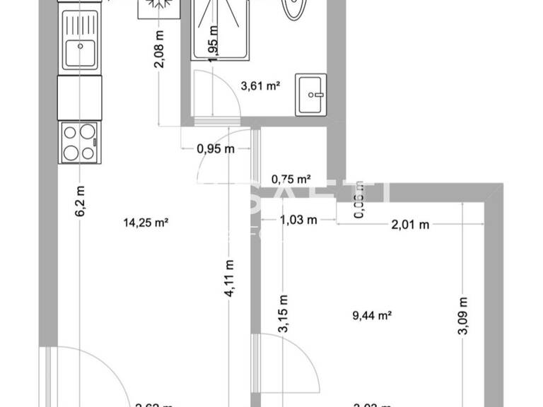 SAINT-GELAIS  T2 entièrement rénové  29 m²  Parking — photo 1