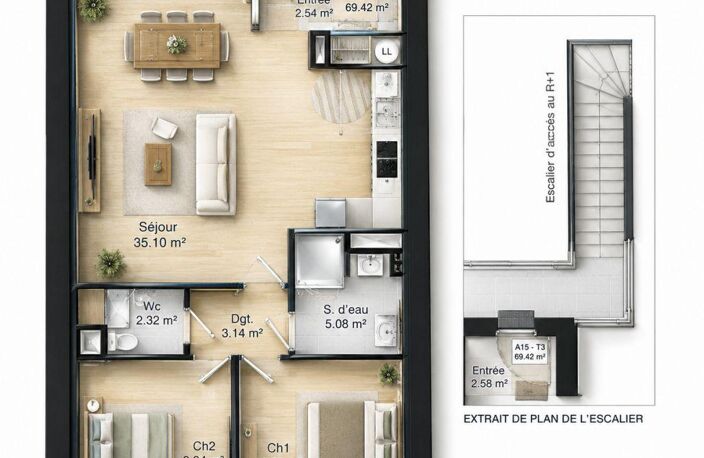 Vente Appartement 3 pièces — photo 3