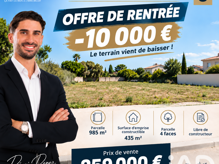Vente Terrain à bâtir 985 m&sup2; — photo 1