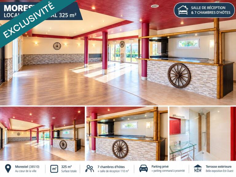 Au coeur de MORESTEL - LOCAL COMMERCIAL de 325 m² - Salle de réception et chambres d'hôtes — photo 1