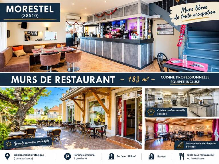 Au coeur de MORESTEL - Murs de restaurant 183 m²  Libres  Cuisine équipée + terrasse — photo 1