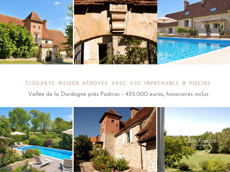 Belle maison en pierre rénovée avec piscine chauffée et char — photo 1