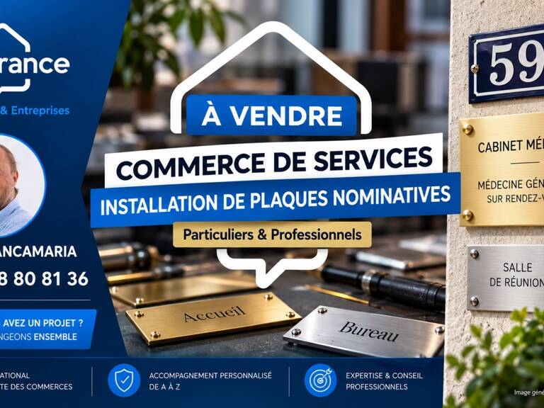 Fonds de commerce de service à vendre proche de LYON 1ER (69) entreprise de gravure et pose de plaques nominatives pour particuliers et professionnels et signalétique — photo 1