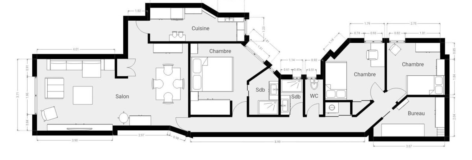 Appartement 5 Pièces 89 m² à vendre à Paris 15 (75015)