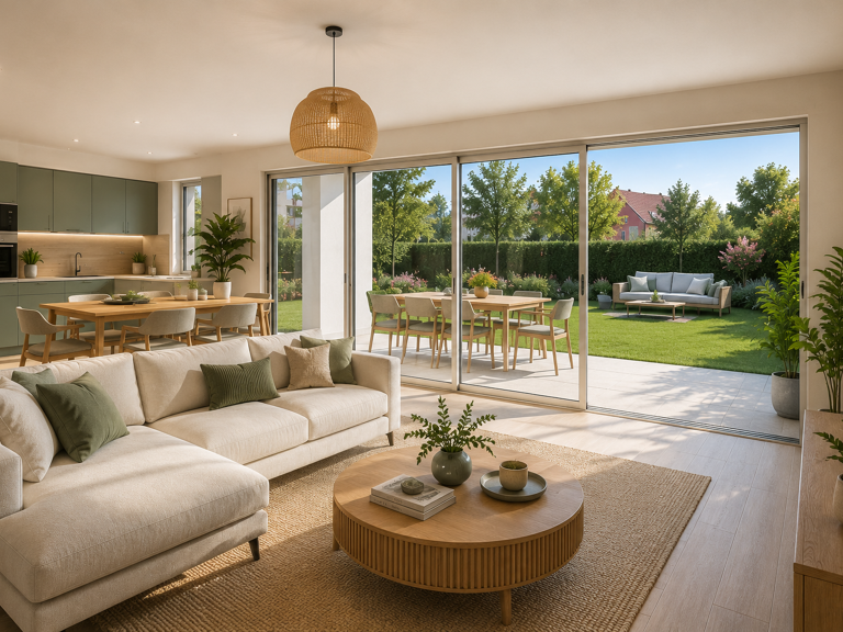 Jardin d’exception aux portes de Strasbourg – Superbe T4 neuf familial en rez-de-jardin — photo 1