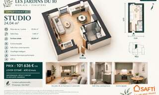 Appartement 1 Pièce 24 m² à vendre à Morlaix (29600)