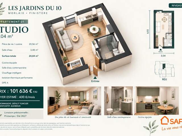 STUDIO NEUF | 2027 | MORLAIX — photo du bien