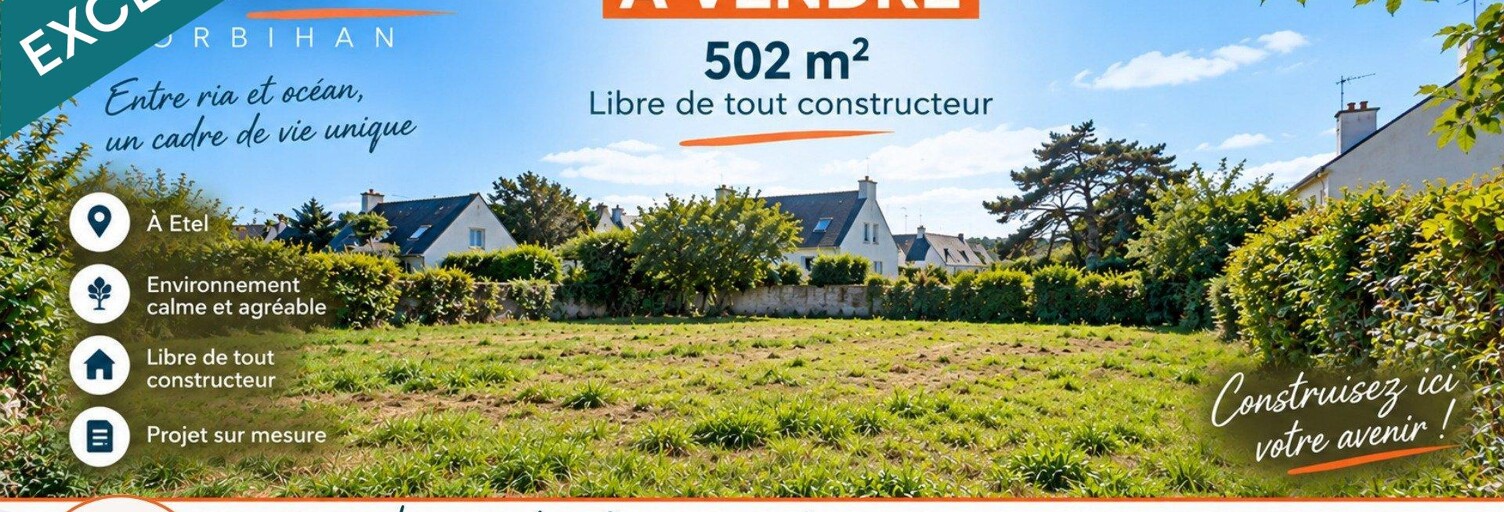 Terrain  502 m² à vendre à Étel (56410)