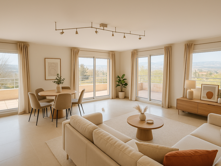 VENTE 69570 DARDILLY APPARTEMENT T4 128 m2 DERNIER ETAGE , 70 m2 de terrasses, deux garages et une cave — photo 1