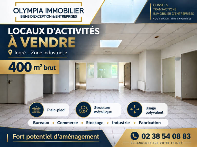 Locaux Professionnels - Zone INGRE - 375 m2 Plain Pied — photo 1