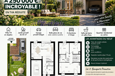 Maison 3 pièces 250000 €