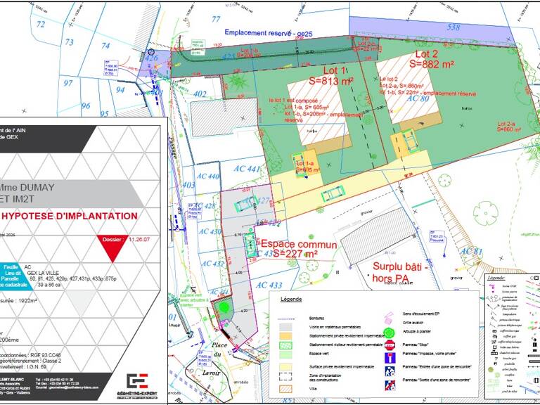 GEX - Terrain constructible de 860m² - libre constructeur — photo 1