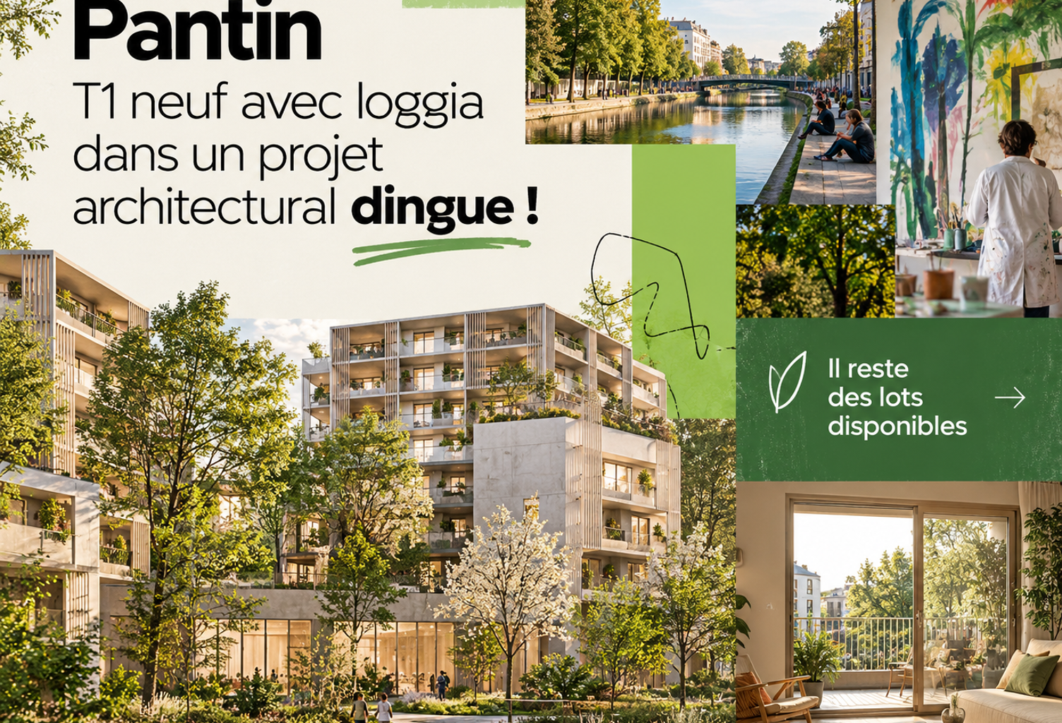 Meilleur quartier de Pantin – T1 neuf avec loggia — photo 1