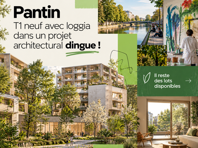 Meilleur quartier de Pantin – T1 neuf avec loggia — photo du bien