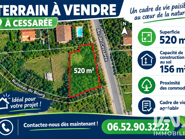 Vente Terrain à bâtir 520 m&sup2; — photo du bien