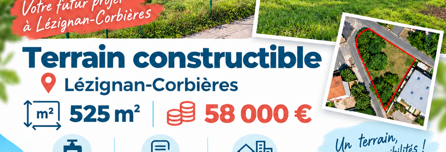 Terrain  525 m² à vendre à Lézignan-Corbières (11200)