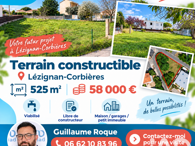 Vente Terrain à bâtir 525 m&sup2; — photo 1