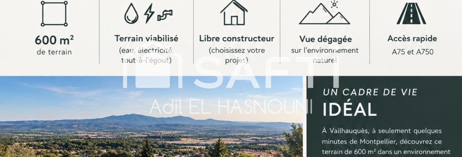 Terrain  600 m² à vendre à Saint-Aunès (34130)