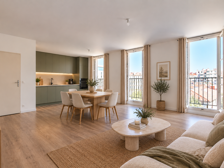 T2 rénové   Dernier étage   Balcon filant   Vue dégagée — photo 1