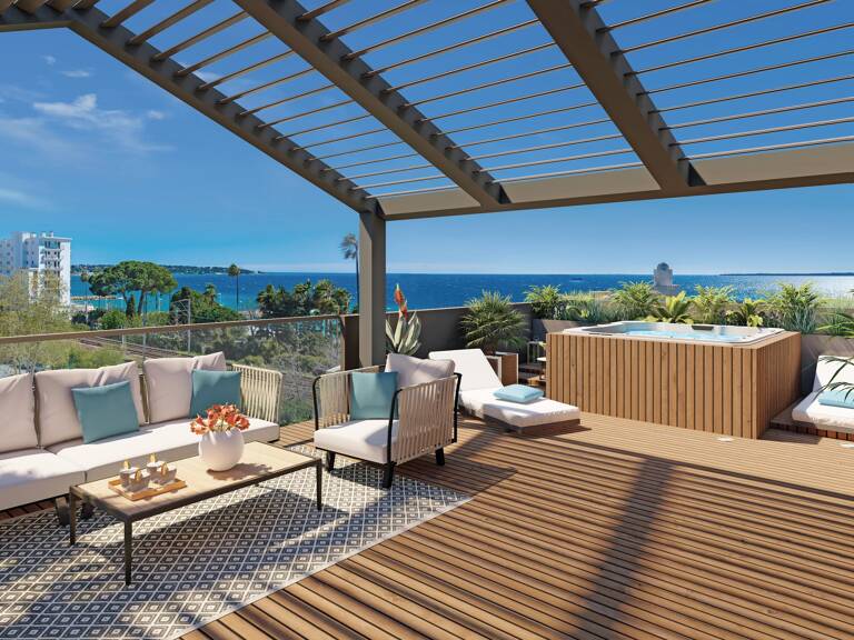 JUAN-LES-PINS – DUPLEX TOIT-TERRASSE NEUF AVEC VUE MER PANORAMIQUE — photo 1