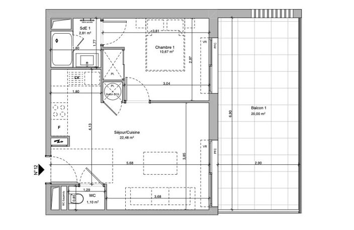 CENTRE CANNES - PROGRAMME NEUF - APPARTEMENT 2 PIÈCES — photo 2