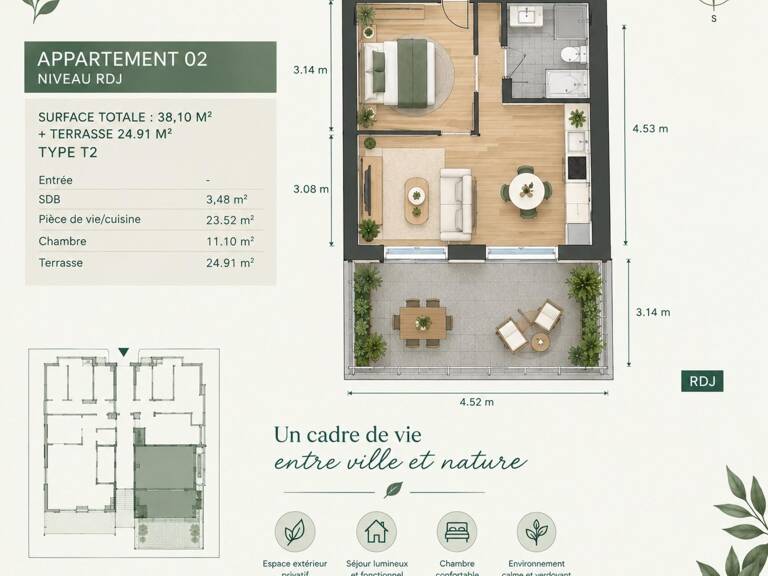 Appartement neuf de 39 m2 avec terrasse de 25 m2 — photo 1