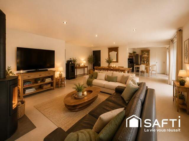 Maison de plain-pied de 130 m2, 3 chambres, terrain de 916 m2 — photo du bien